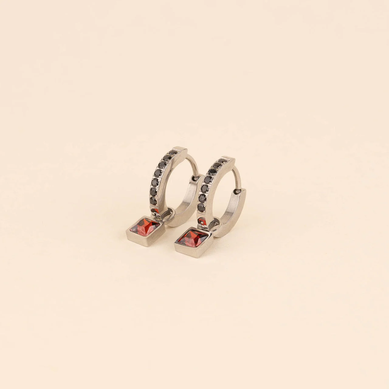 July Birthstone Huggie Hoop Charms - Image 2