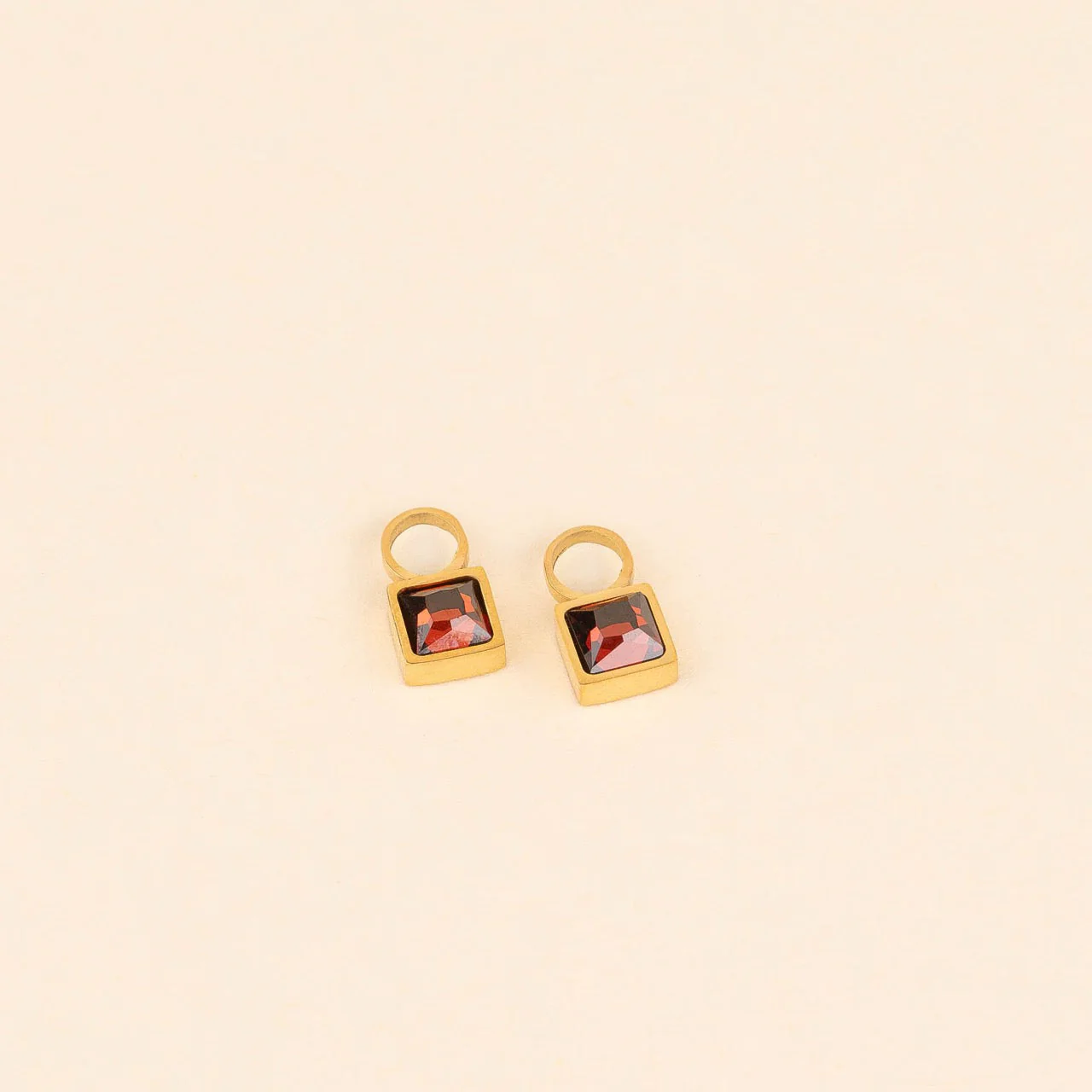 July Birthstone Huggie Hoop Charms - Image 3