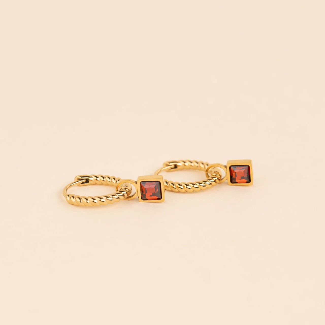 July Birthstone Huggie Hoop Charms - Image 5