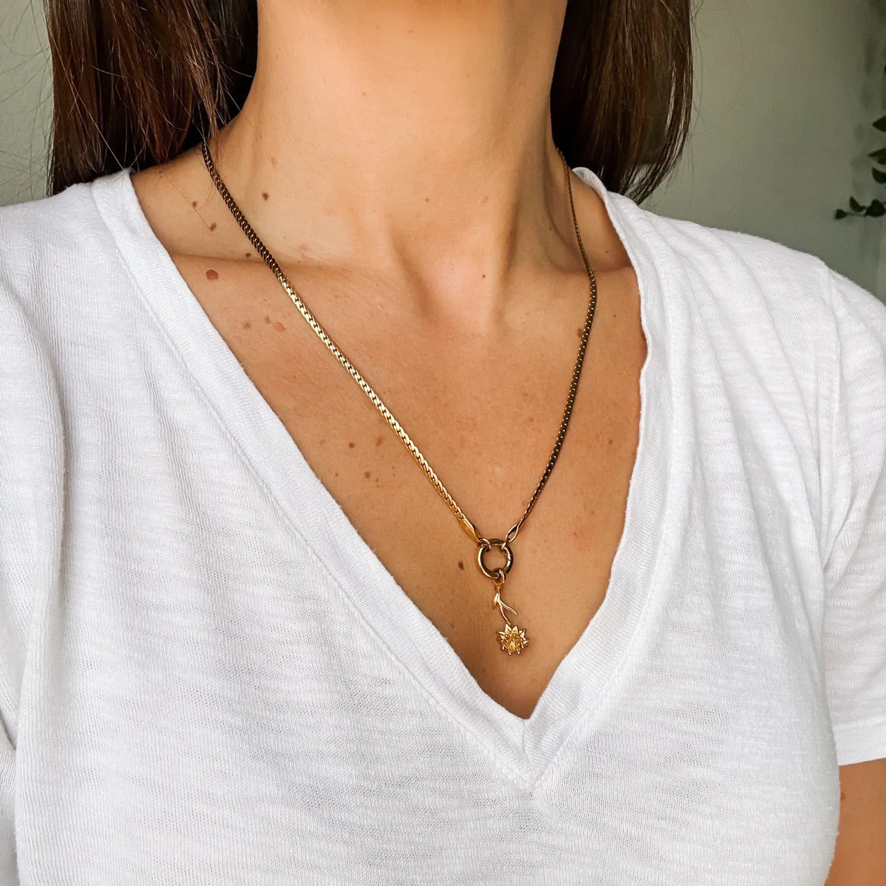July Lily Birth Flower Necklace Charm - Image 4