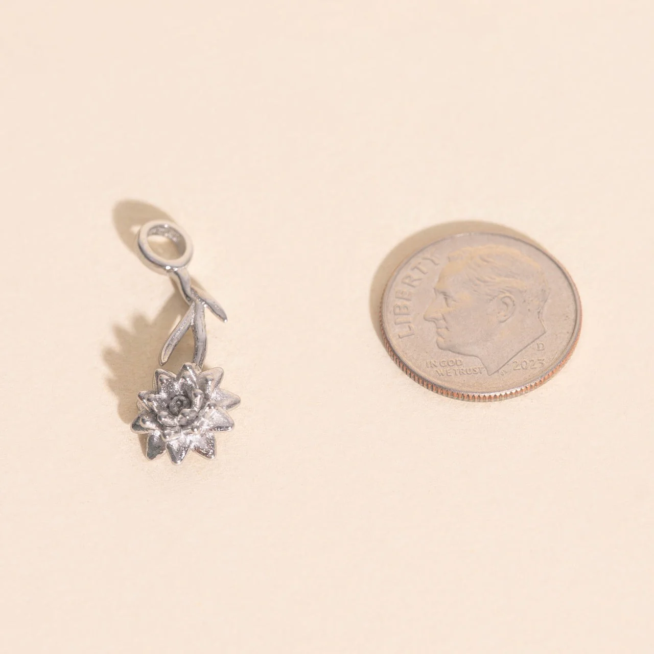 July Lily Birth Flower Necklace Charm - Image 9