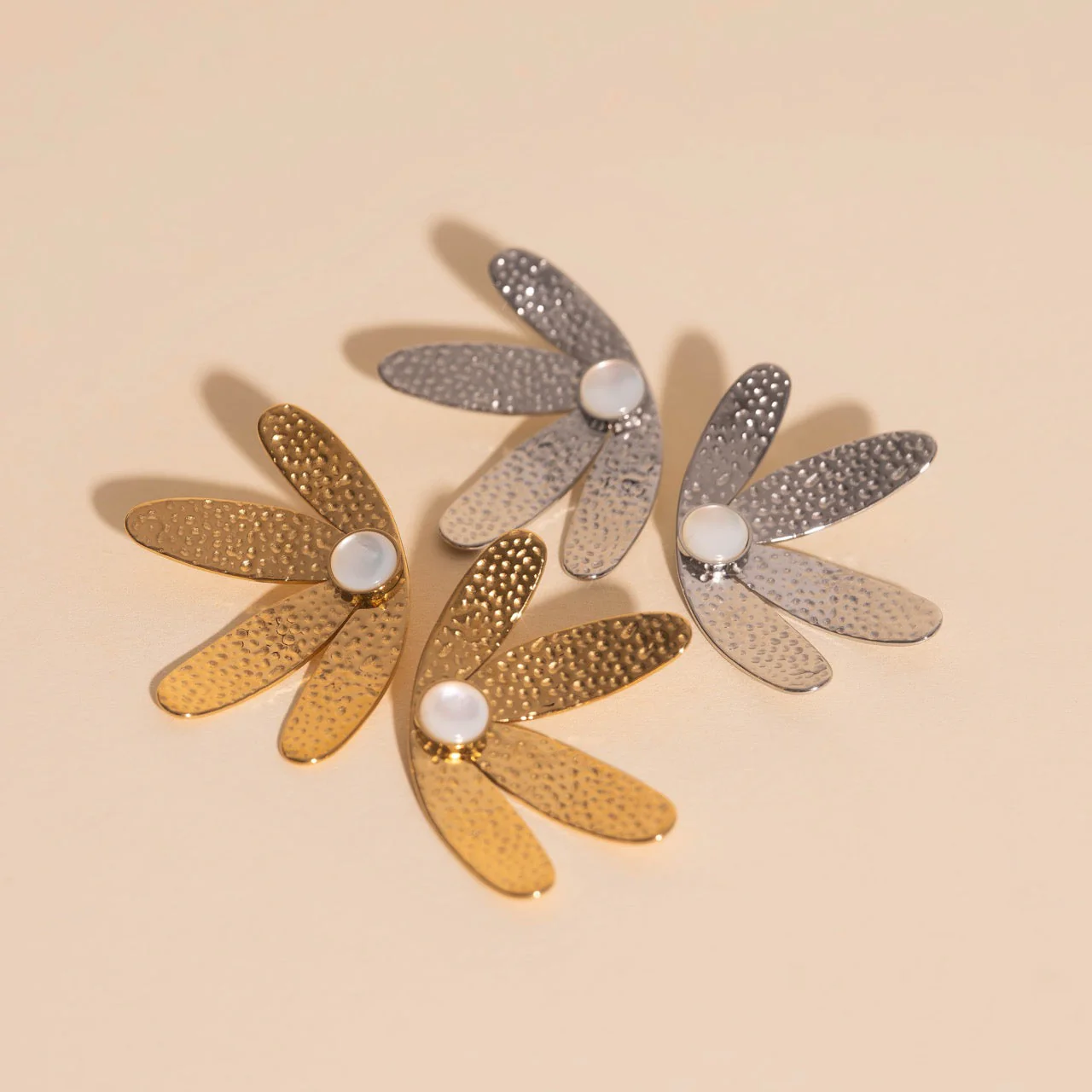 Jumbo Half Bloomed Stud Earrings - Image 4