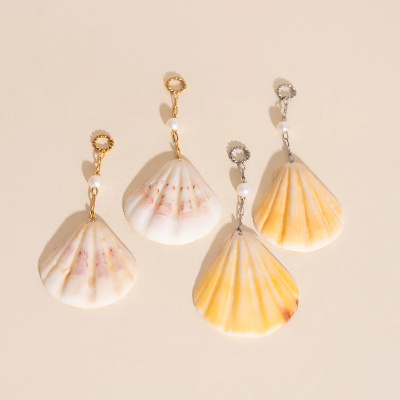 Jumbo Seashell Dangle Huggie Hoop Charms - Image 11