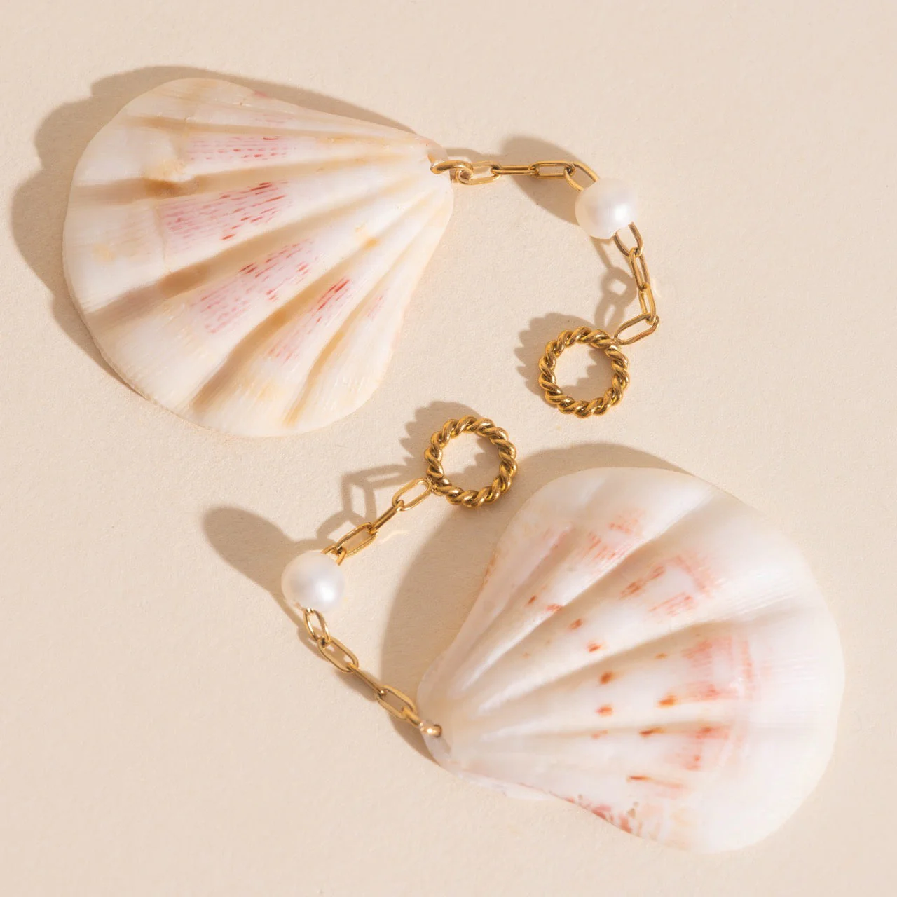 Jumbo Seashell Dangle Huggie Hoop Charms - Image 3