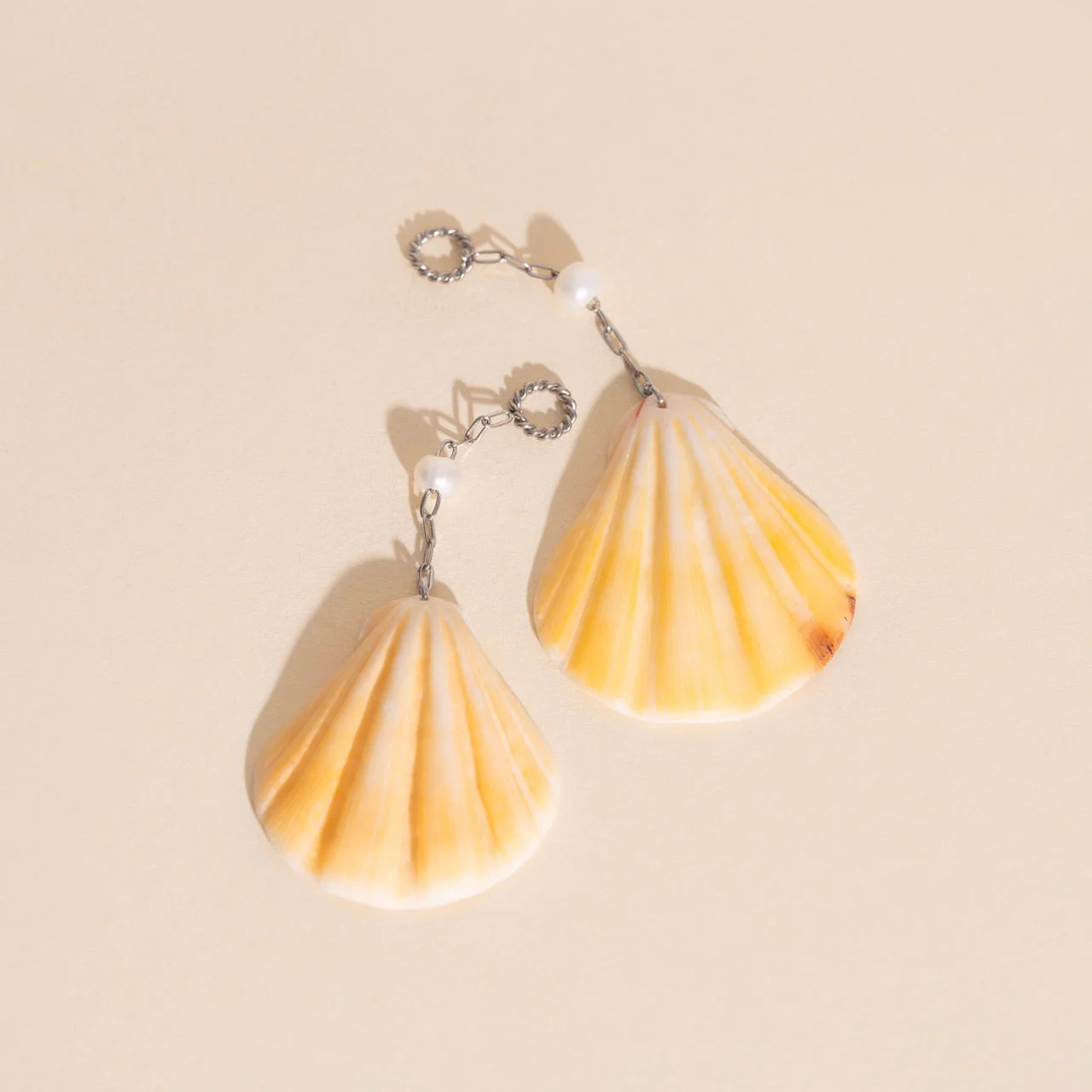 Jumbo Seashell Dangle Huggie Hoop Charms - Image 7