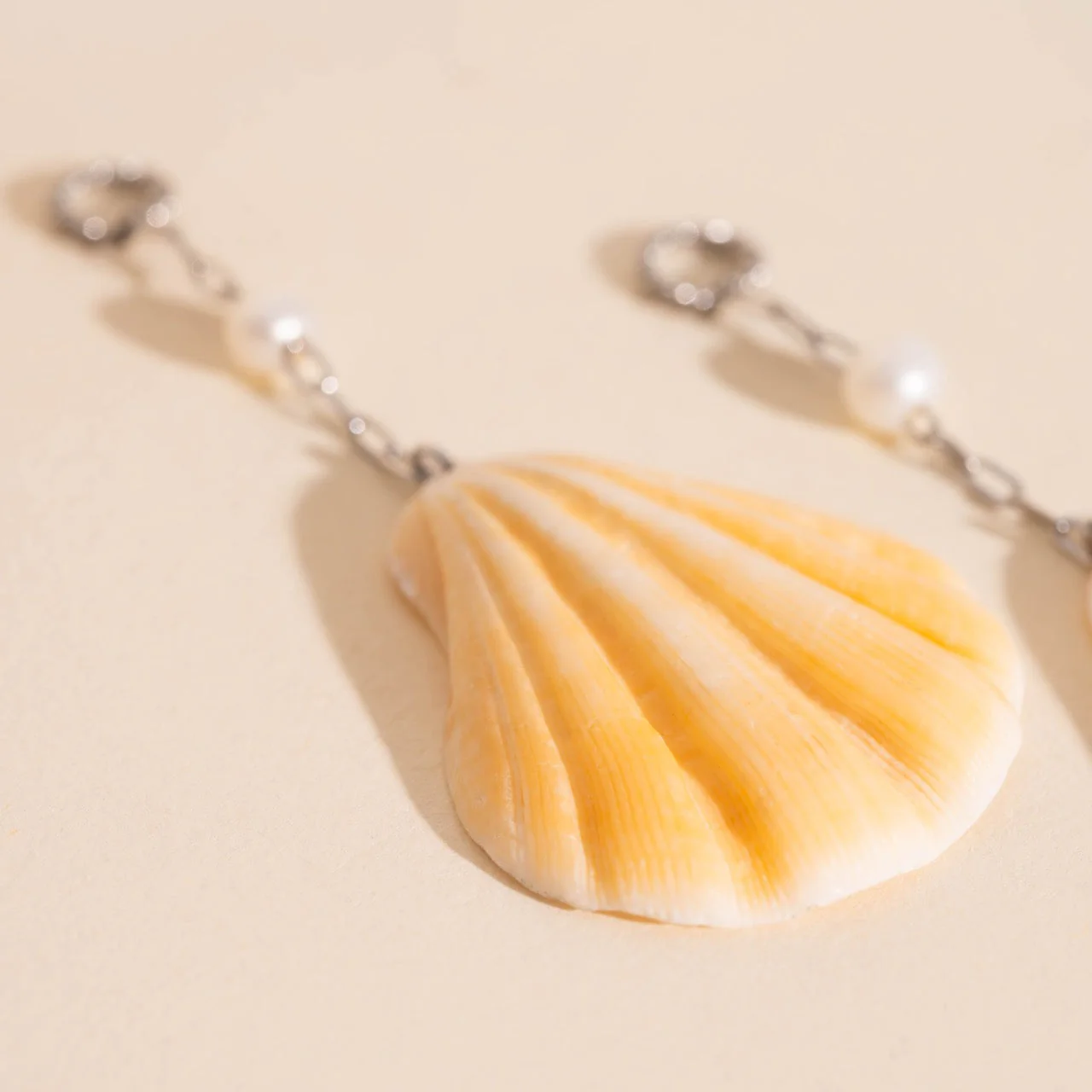Jumbo Seashell Dangle Huggie Hoop Charms - Image 8