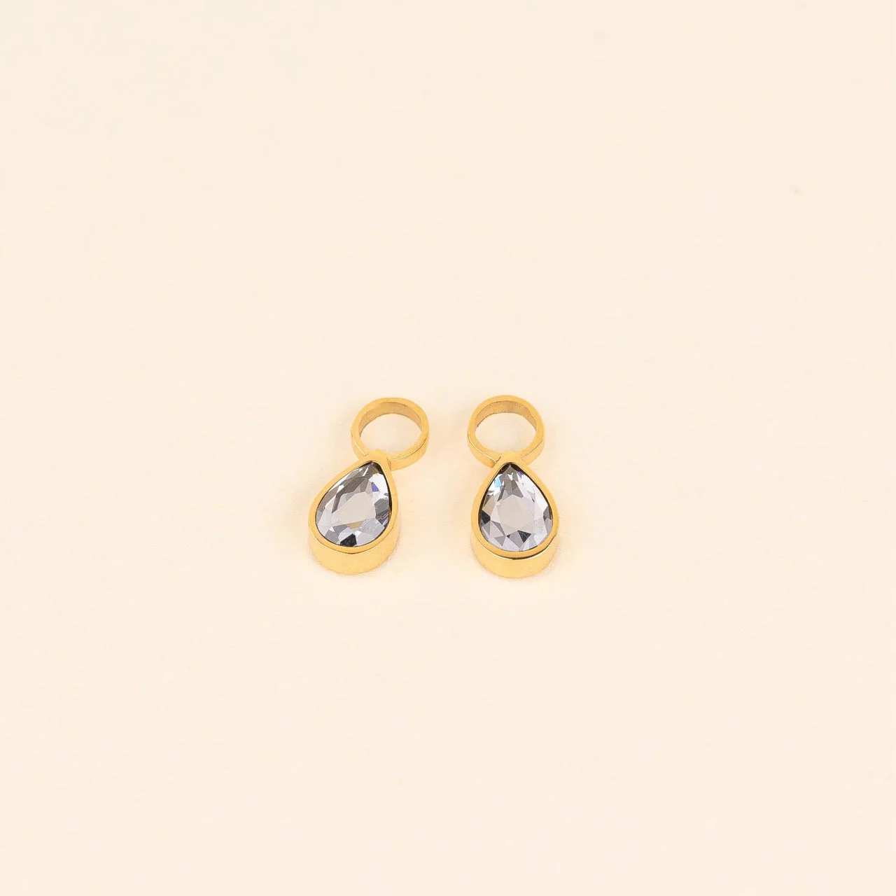 June Birthstone Huggie Hoop Charms - Image 2