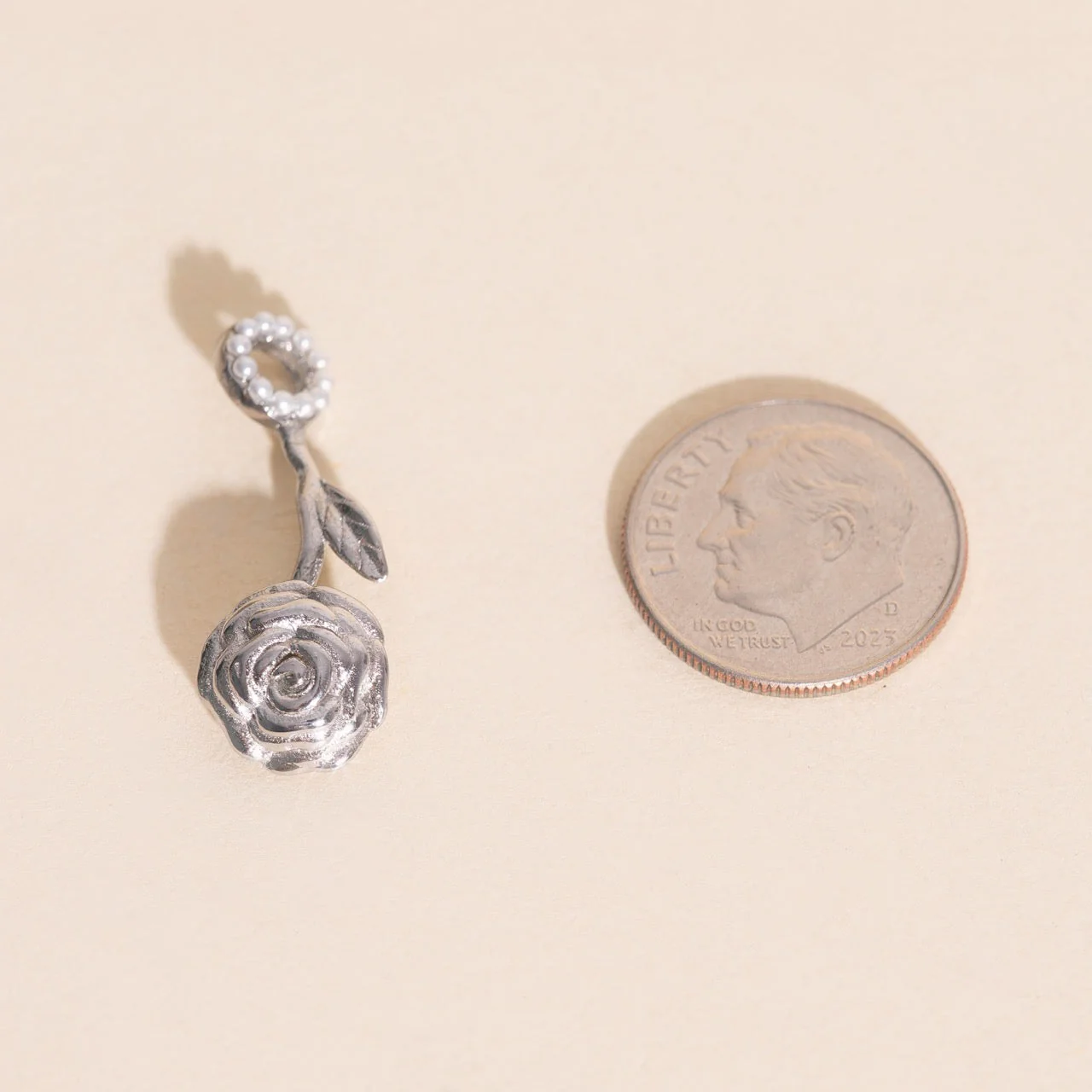 June Rose Birth Flower Necklace Charm - Image 8
