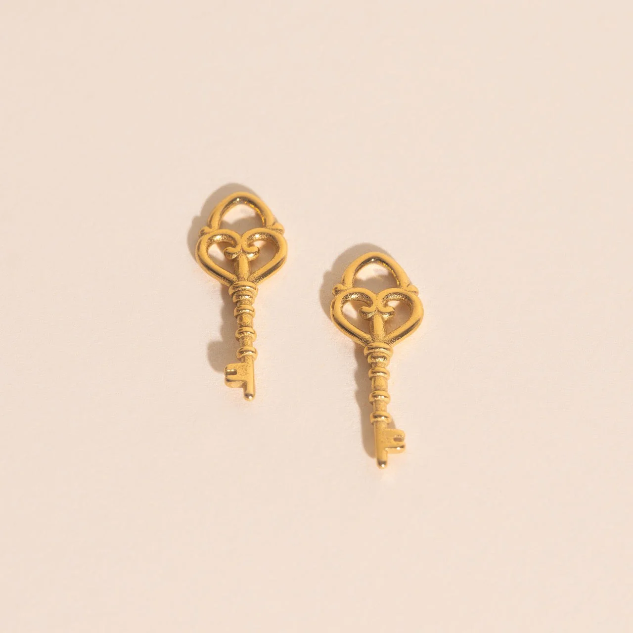 Key Heart Huggie Hoop Charms - Image 5