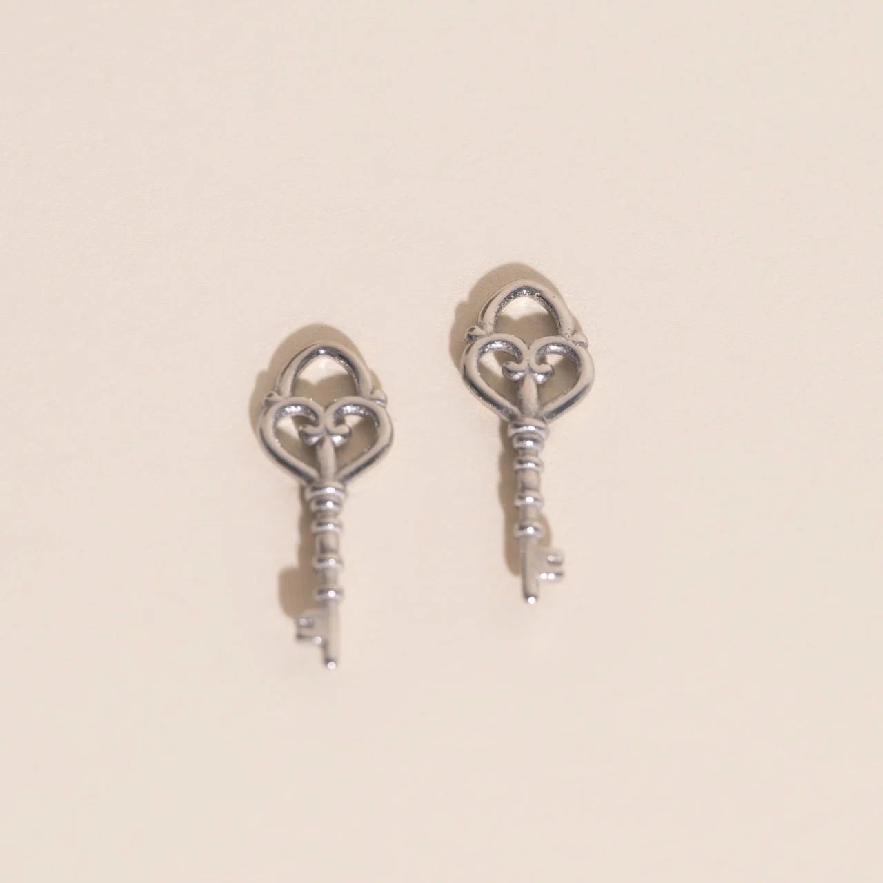Key Heart Huggie Hoop Charms - Image 7