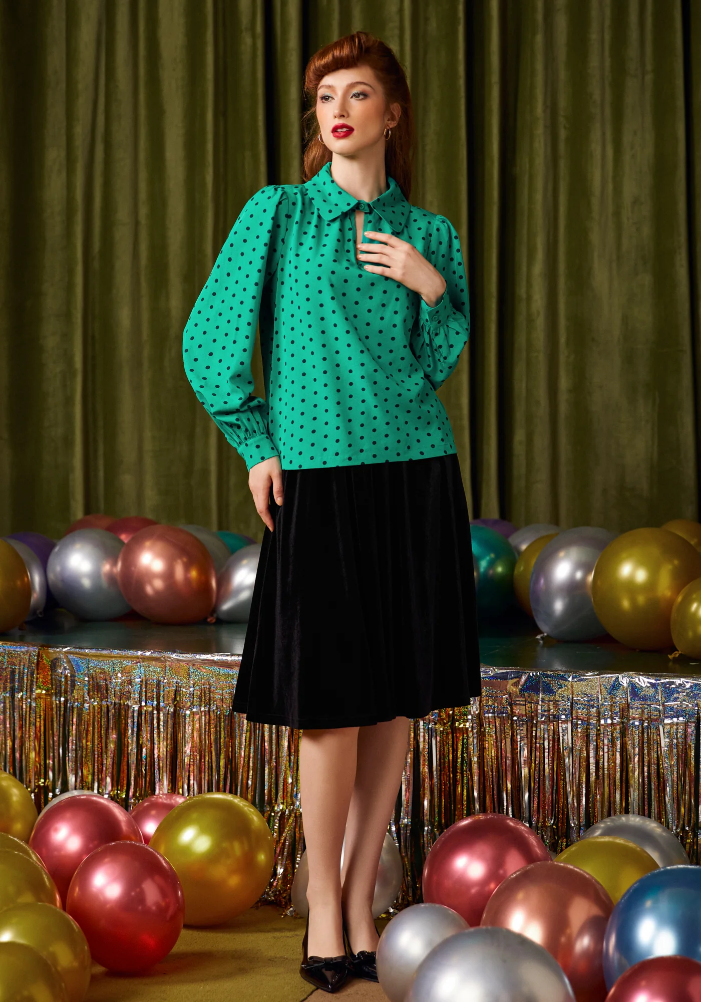 Spot On Keyhole Blouse - Image 3