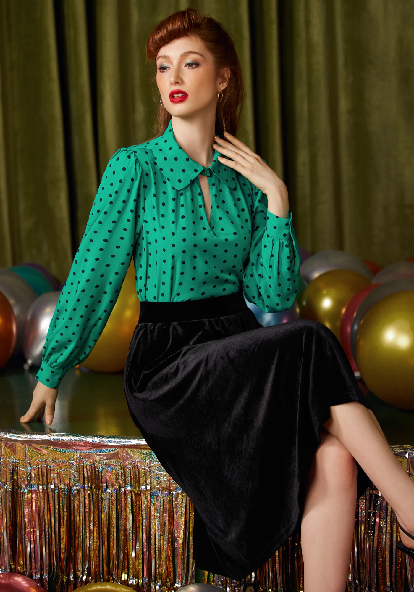 Spot On Keyhole Blouse - Image 5
