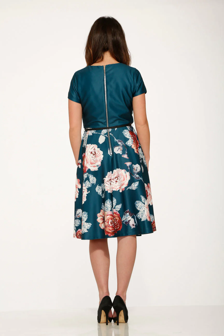 Teal Comcast Floral Dress - Image 2