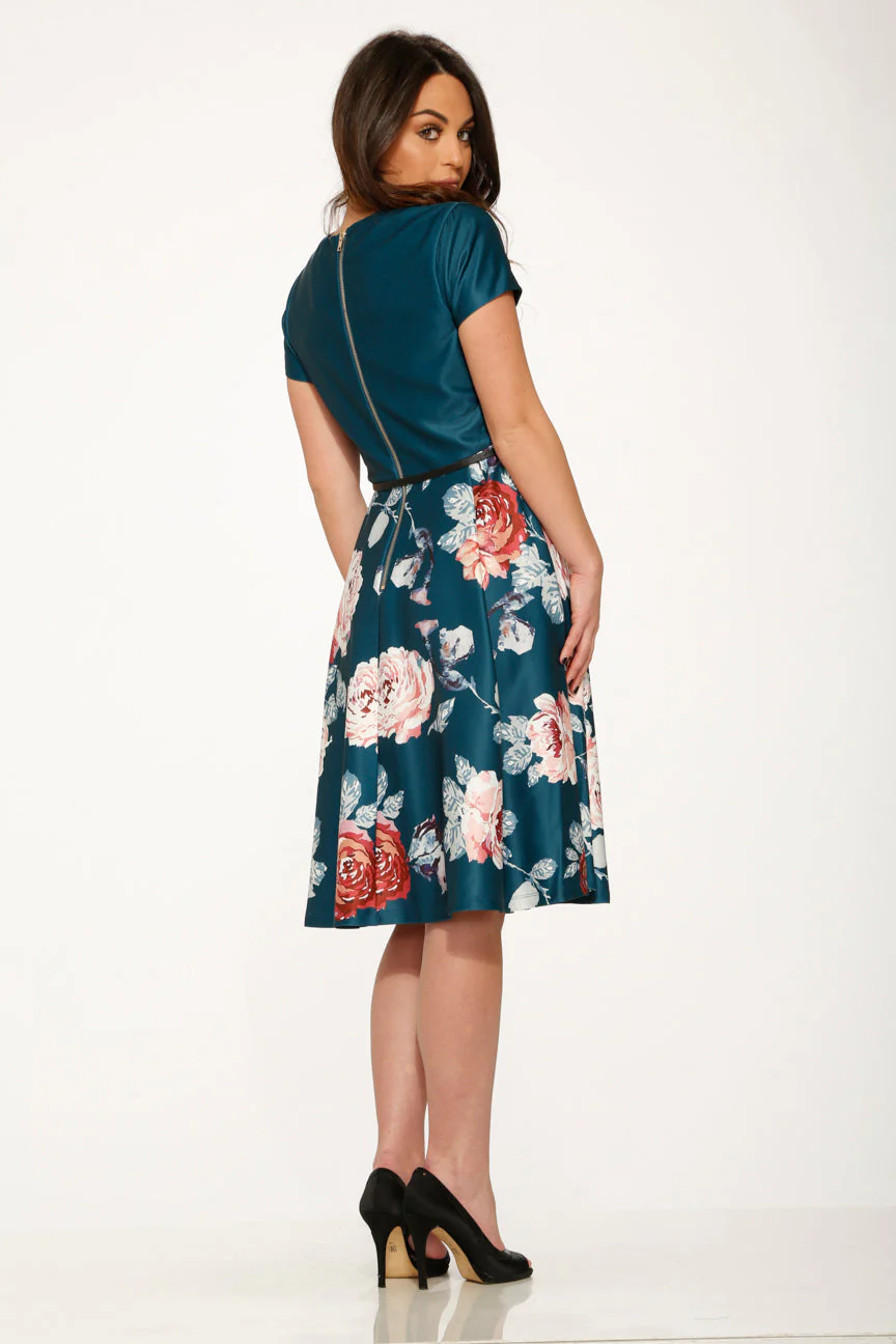 Teal Comcast Floral Dress - Image 8