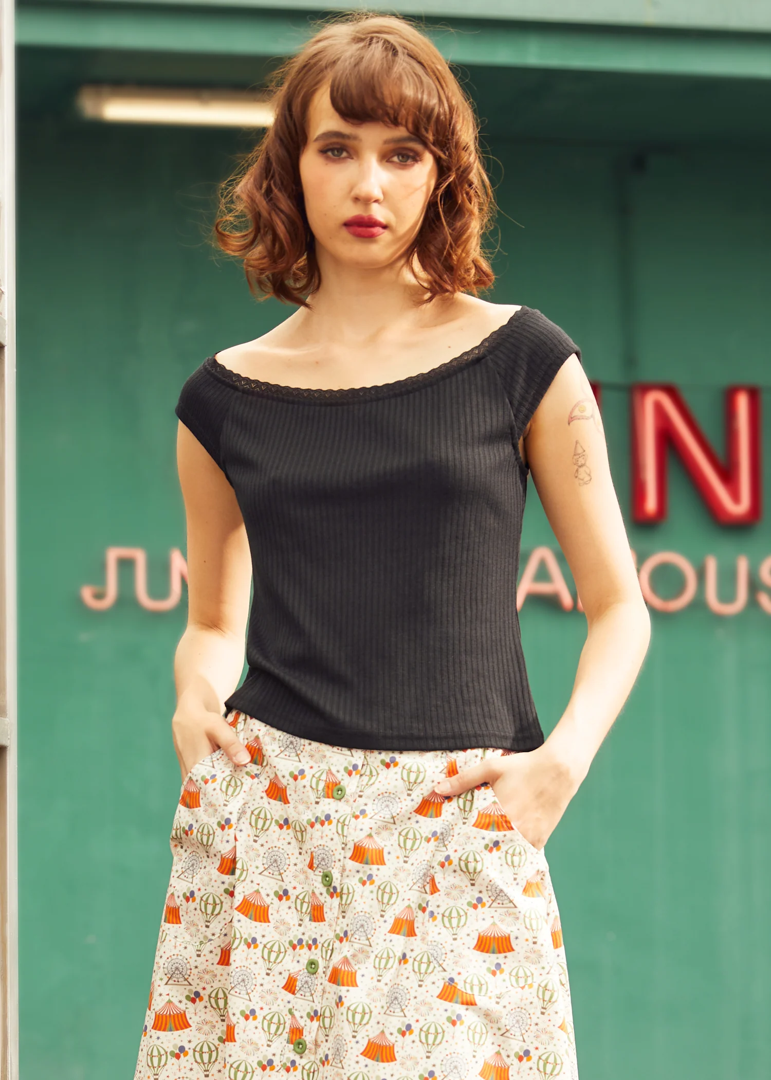 Lace by Day Marilyn Neck Tee (Final Sale) - Image 2