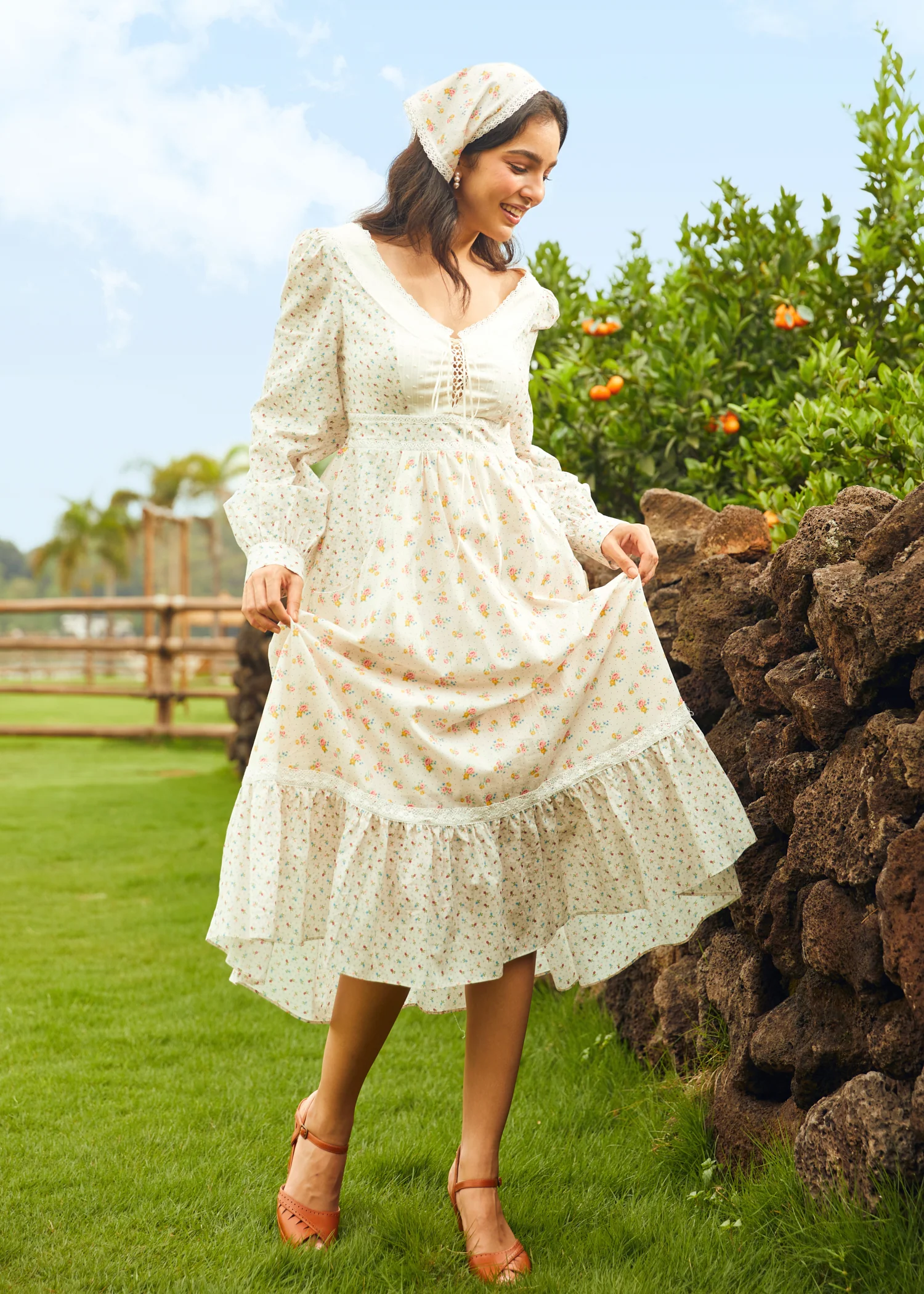 GUNNE SAX for ModCloth Rose Lace-Up Dress - Image 3