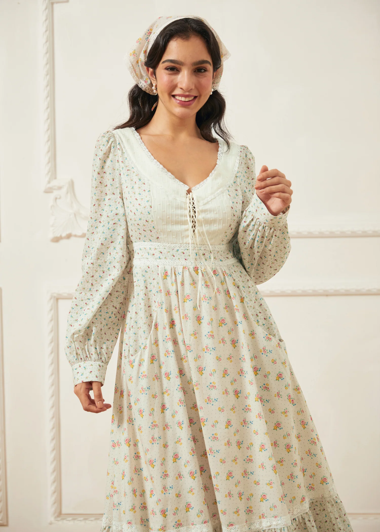 GUNNE SAX for ModCloth Rose Lace-Up Dress - Image 4
