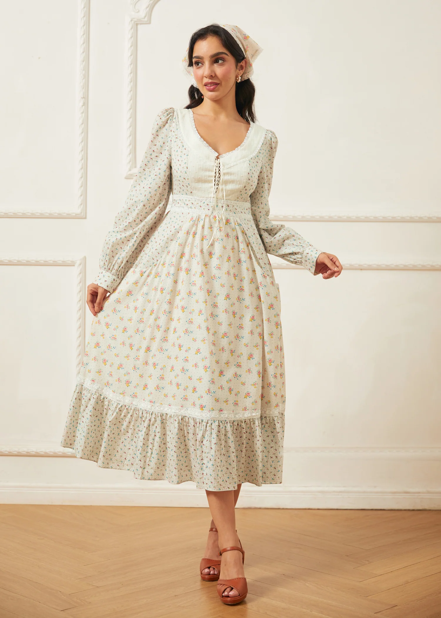 GUNNE SAX for ModCloth Rose Lace-Up Dress - Image 5