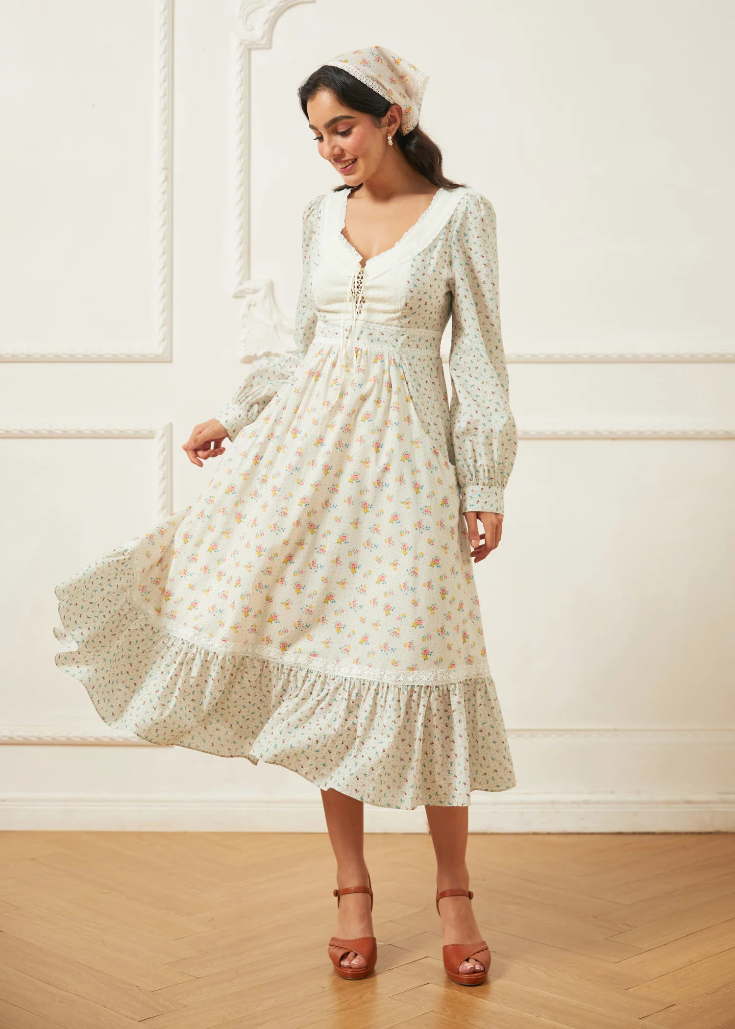 GUNNE SAX for ModCloth Rose Lace-Up Dress - Image 6