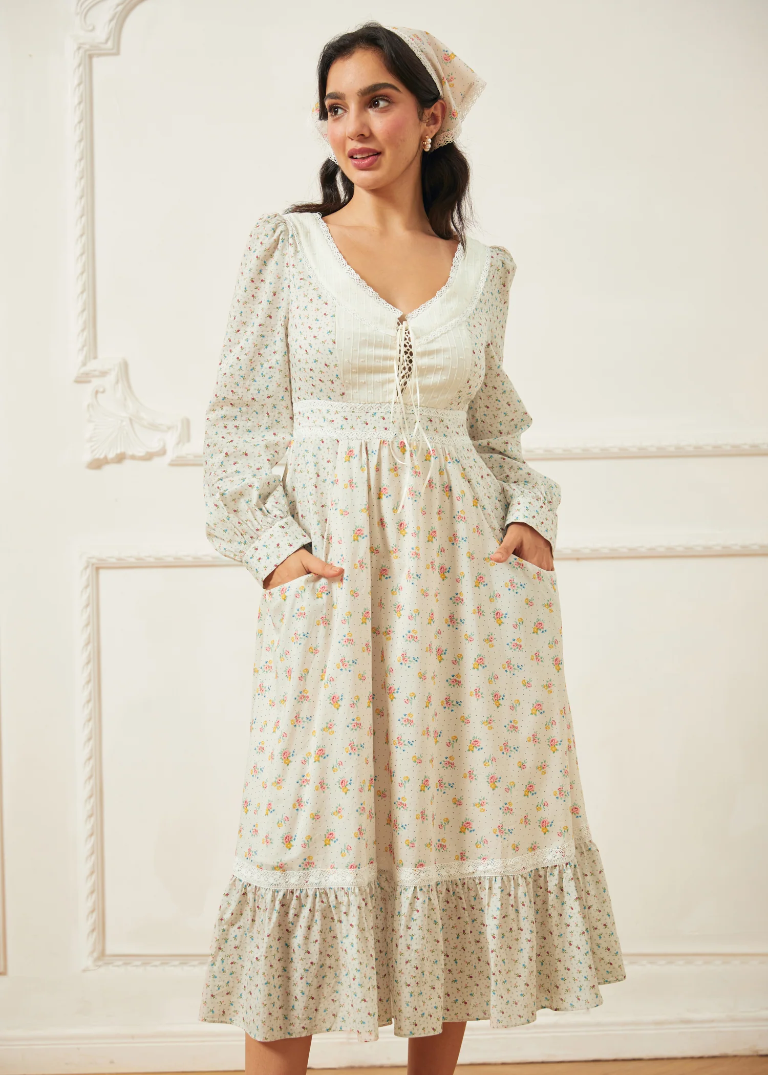 GUNNE SAX for ModCloth Rose Lace-Up Dress - Image 7