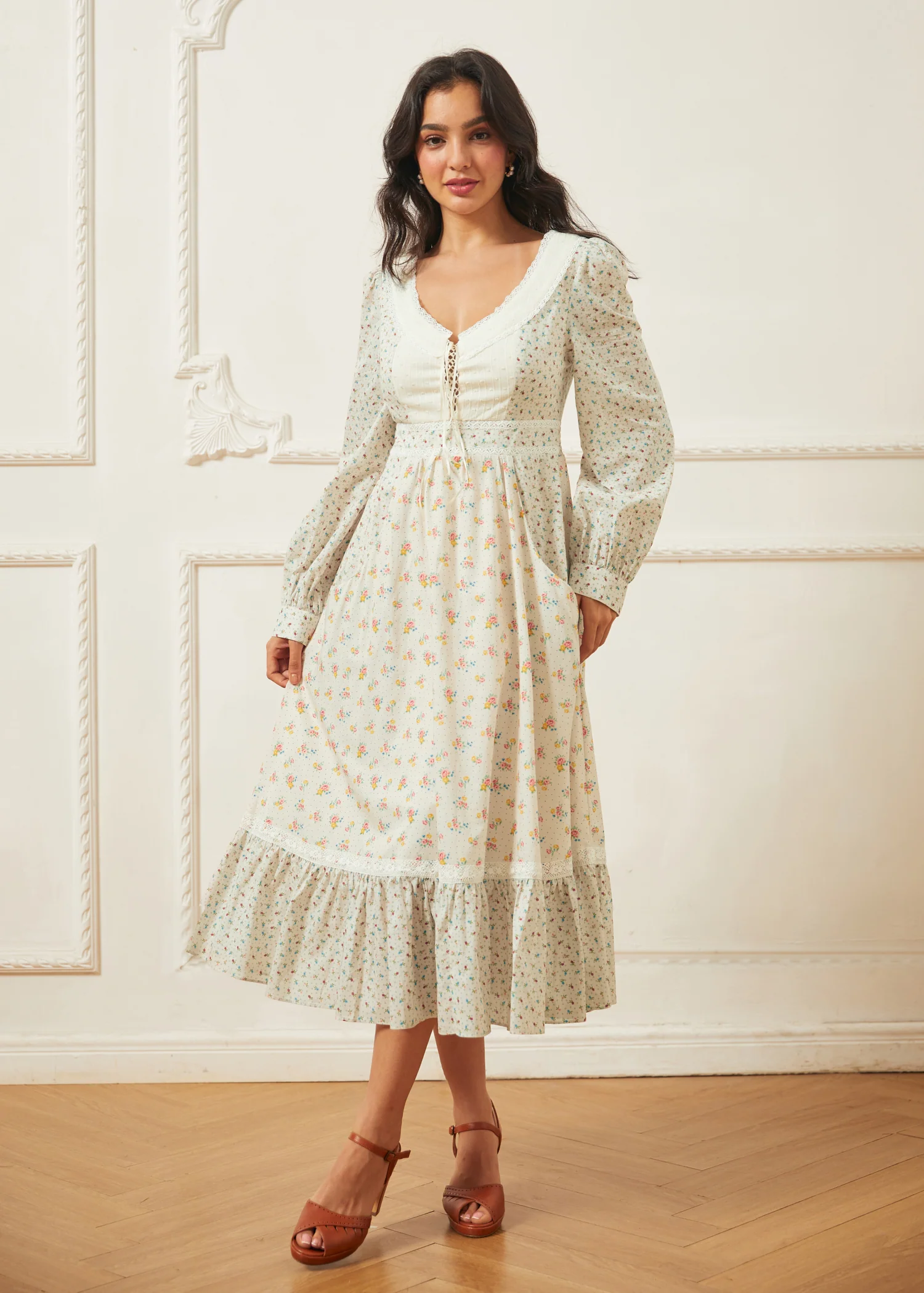 GUNNE SAX for ModCloth Rose Lace-Up Dress - Image 8