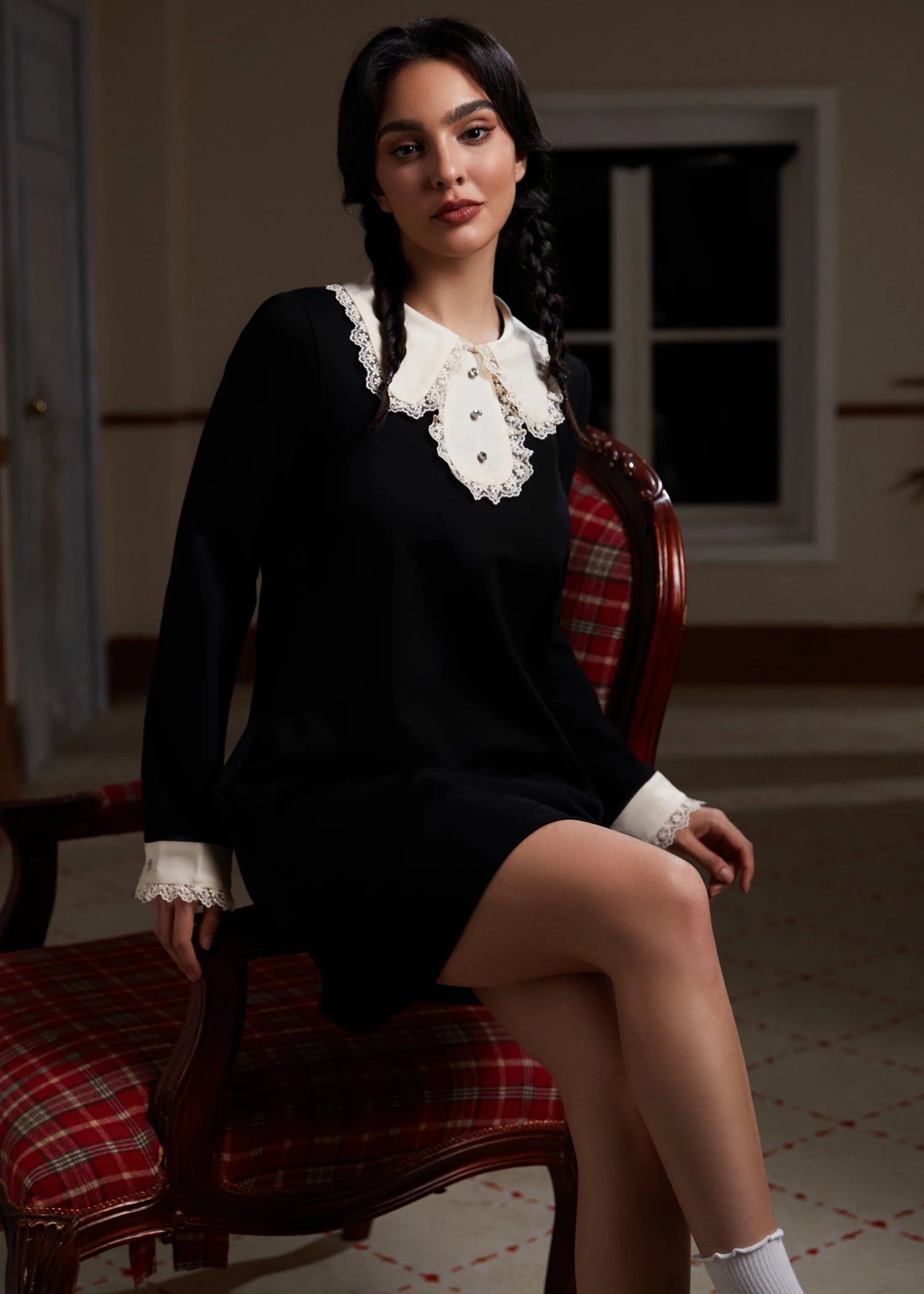 Laced Leaf Shift Dress - Image 7