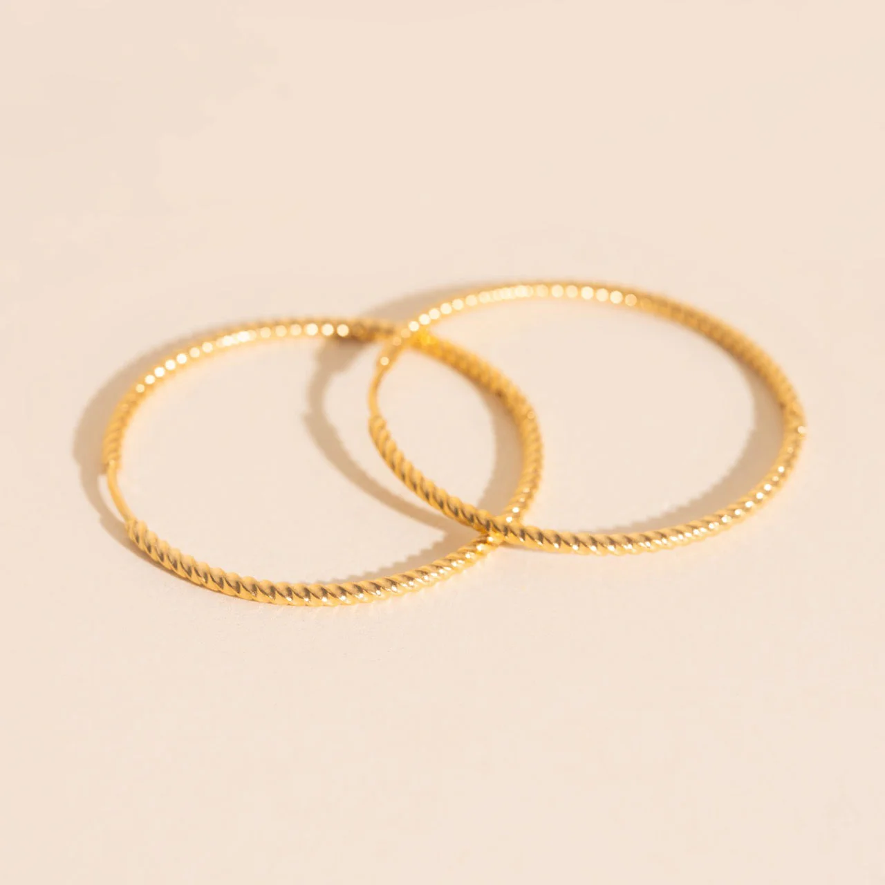 Lasso Rope Rounded Huggie Hoop Earrings - Image 3