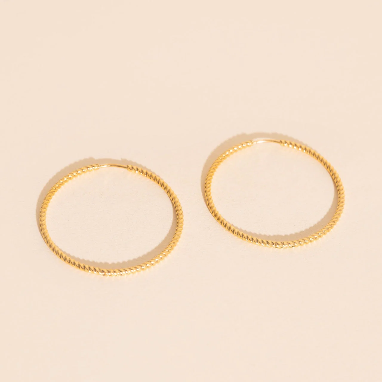 Lasso Rope Rounded Huggie Hoop Earrings - Image 5