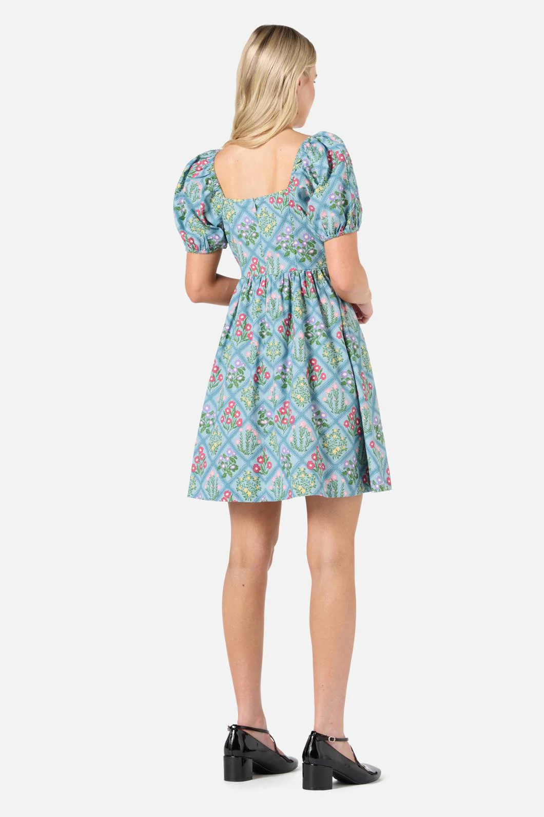 Lattice Floral Mini Dress - Image 5