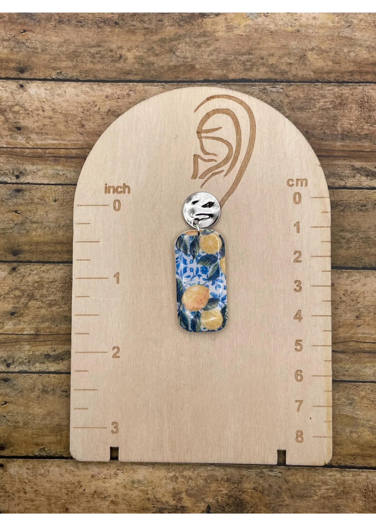 Lemon Printed Dangle Earrings - Image 2