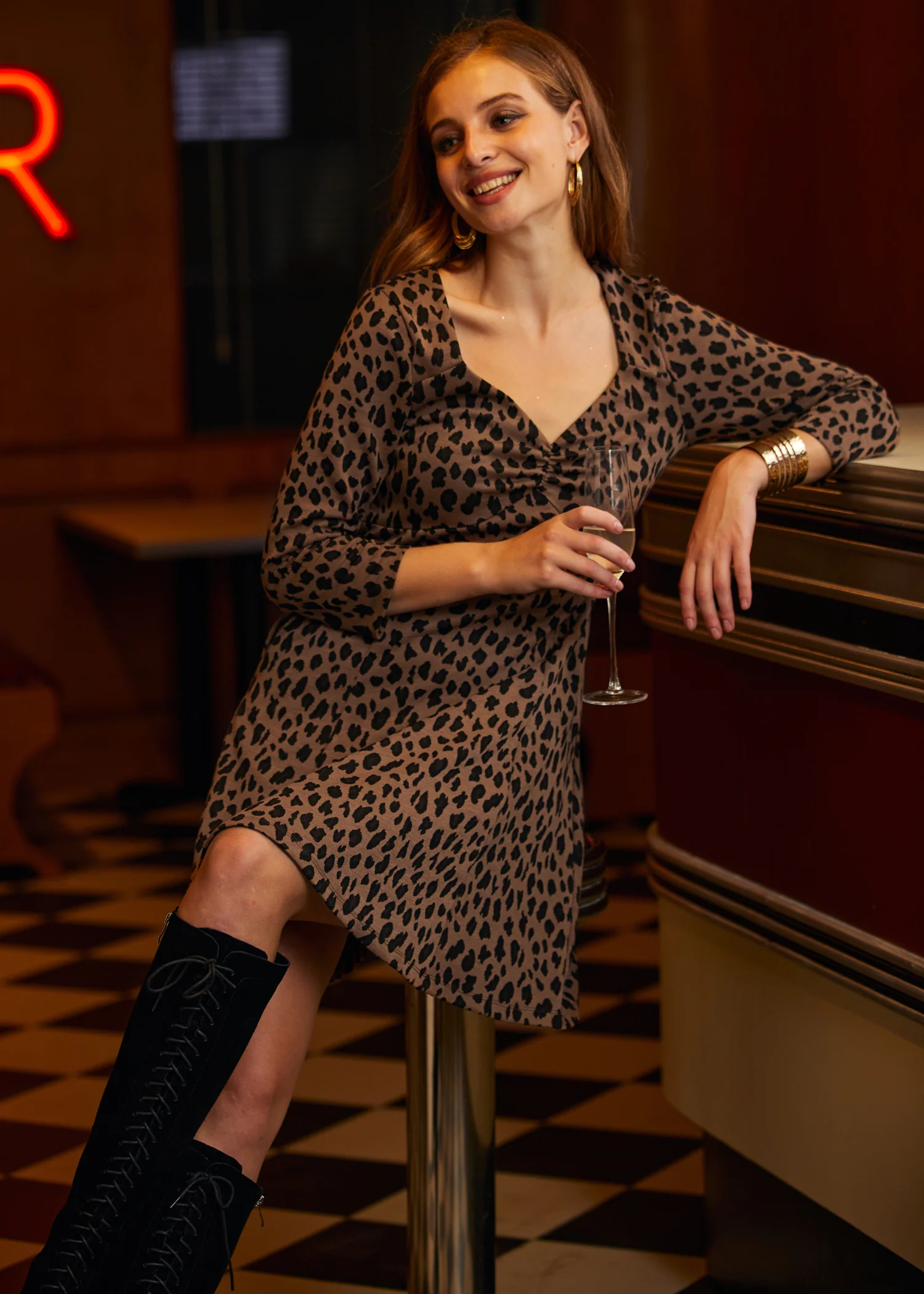 Leopard Hi-Low Empress Dress - Image 4