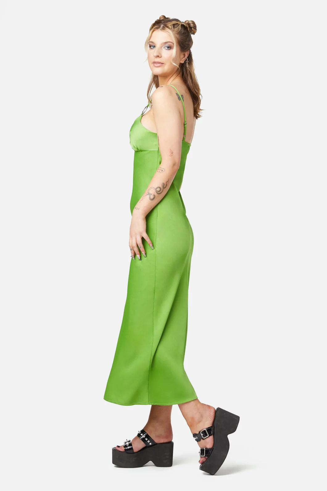 Lizzie Satin Bias Cut Dress - Image 4