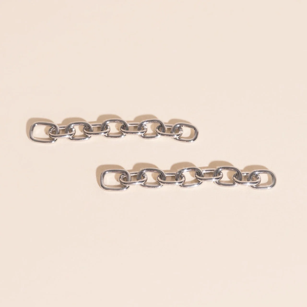Long Chain Chunky Huggie Hoop Charms - Image 5