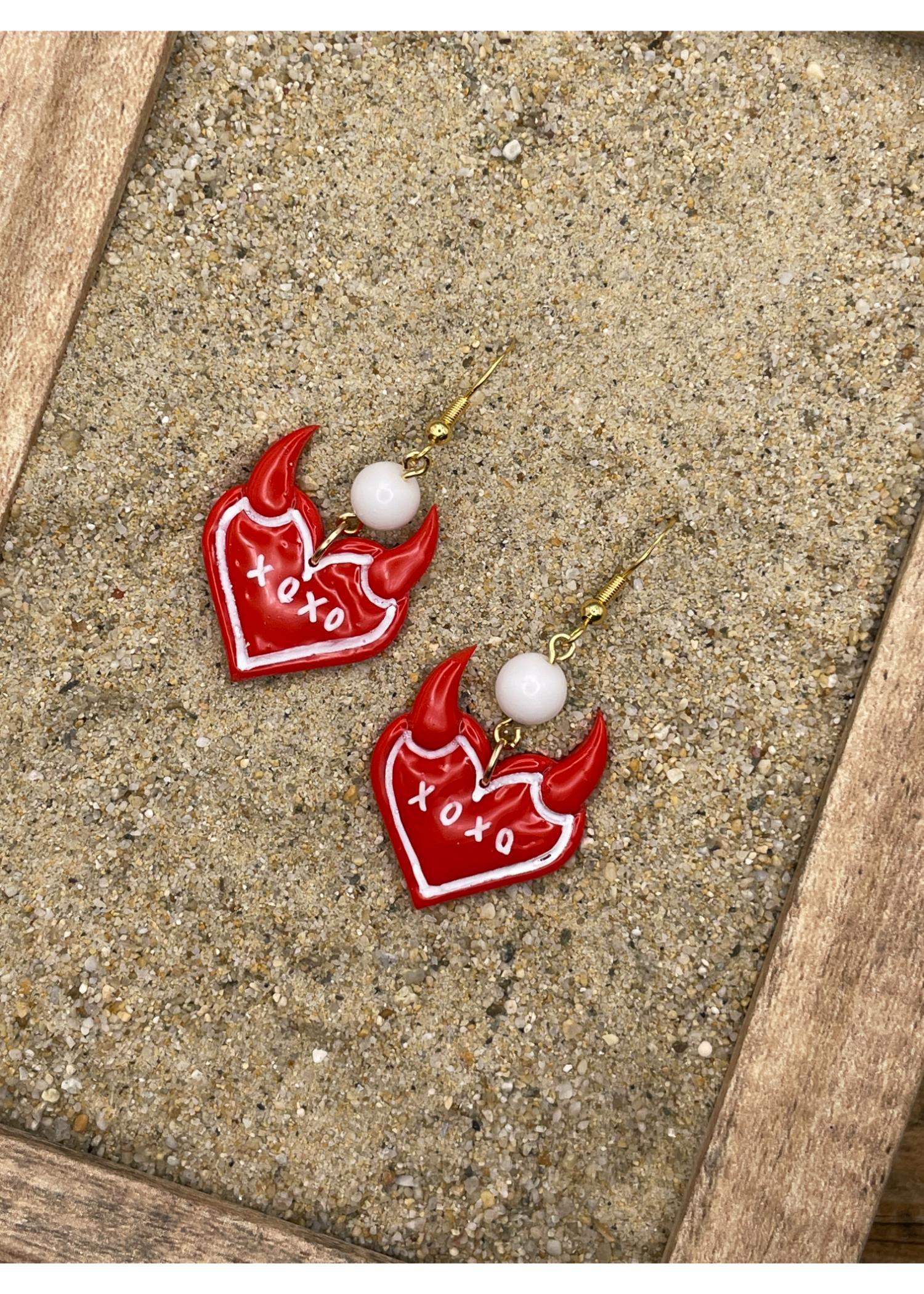 Devil Love XOXO Dangle Earrings - Image 2