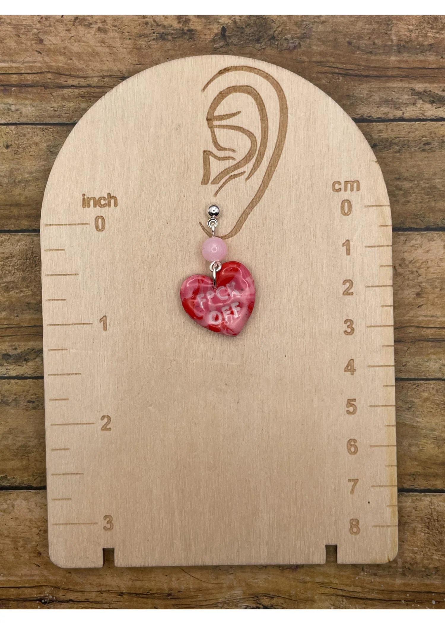 F*ck Off Candy Heart Earrings - Image 2
