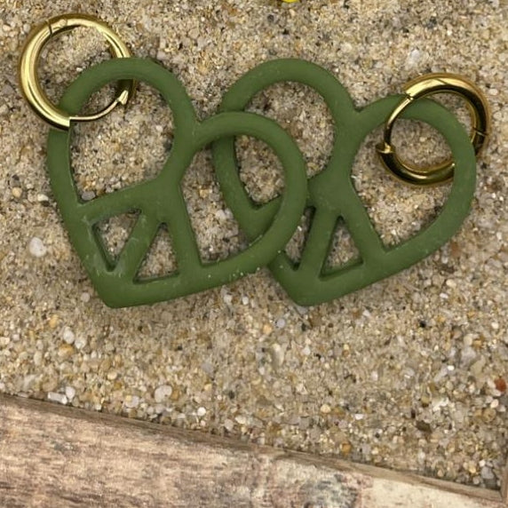 Peace Heart Dangly Hoop Earrings - Image 4