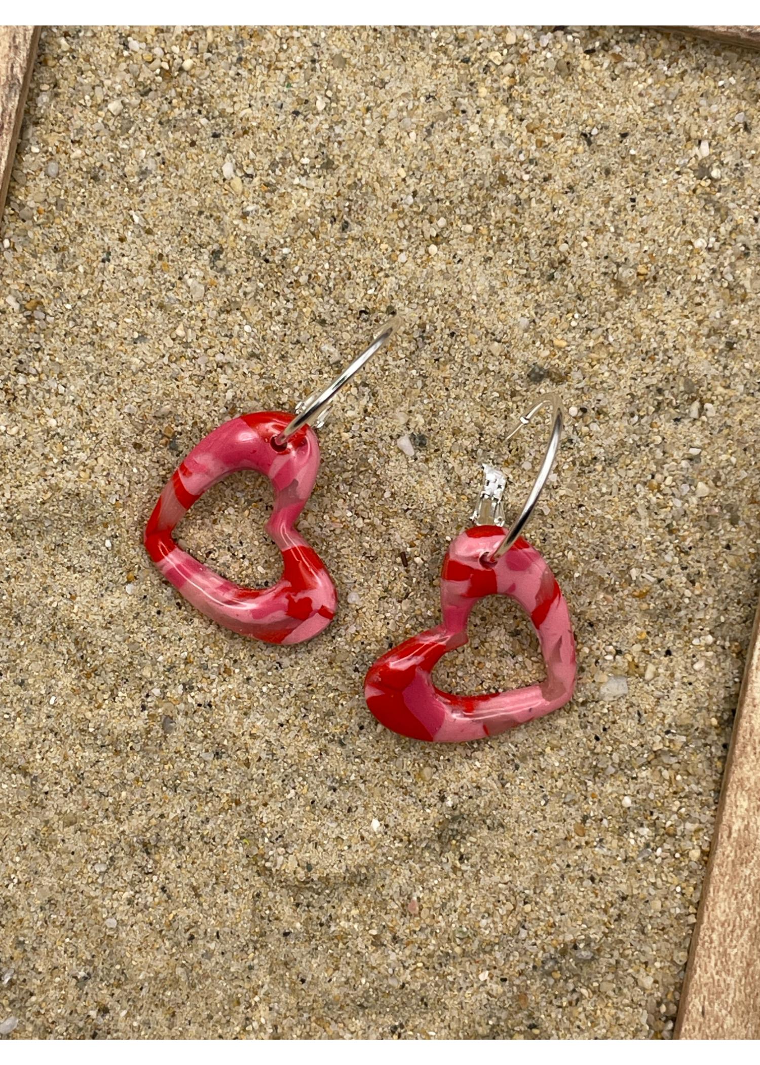 Swirl Heart Hoop Earrings