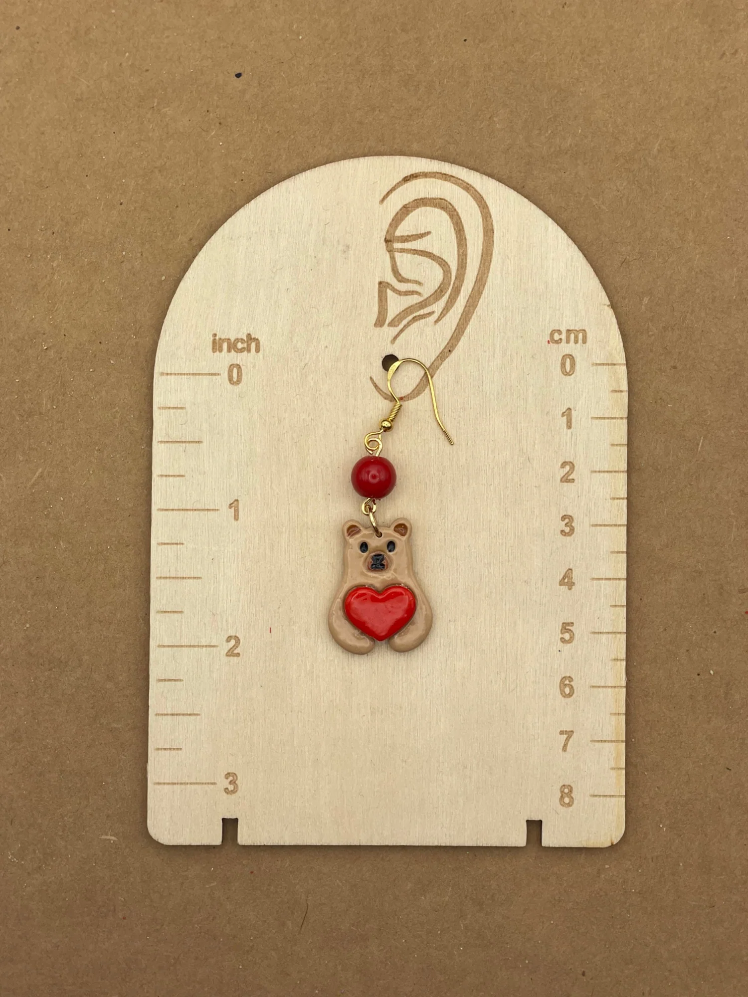 Lovie Bear with Heart Earrings - Image 2