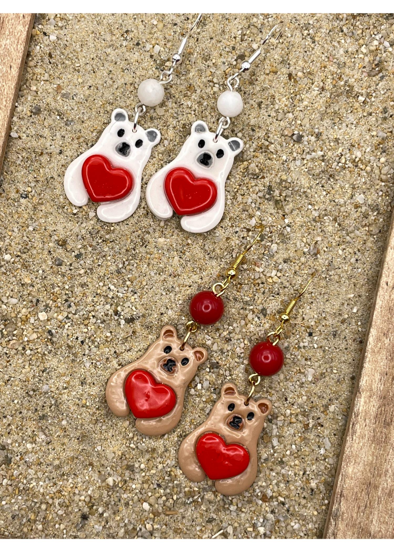 Lovie Bear with Heart Earrings - Image 4