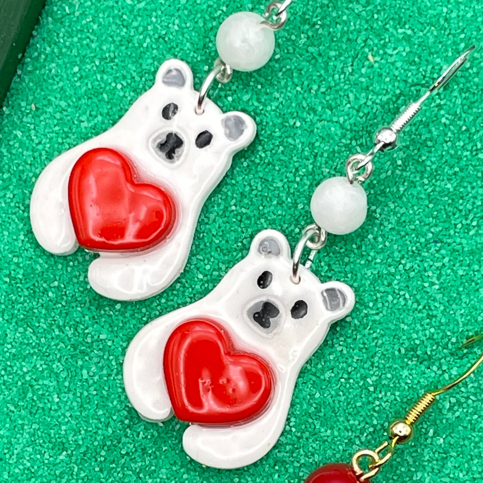 Lovie Bear with Heart Earrings - Image 5