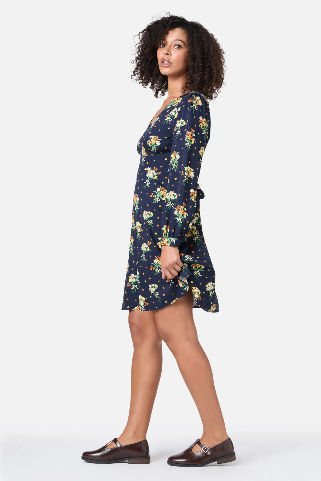 Lucia Floral Sleeved Dress - Image 4
