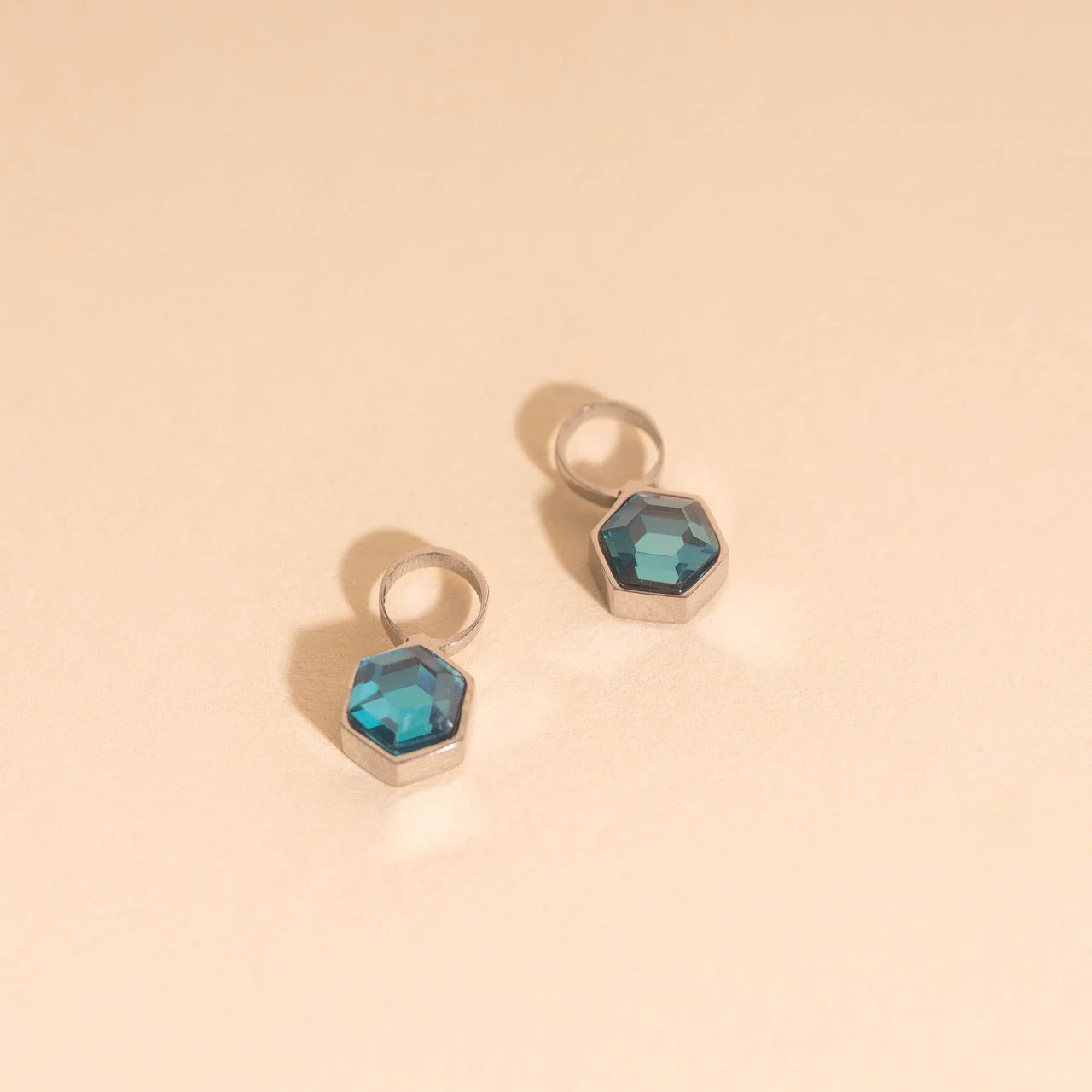 March Birthstone Huggie Hoop Charms - Image 2