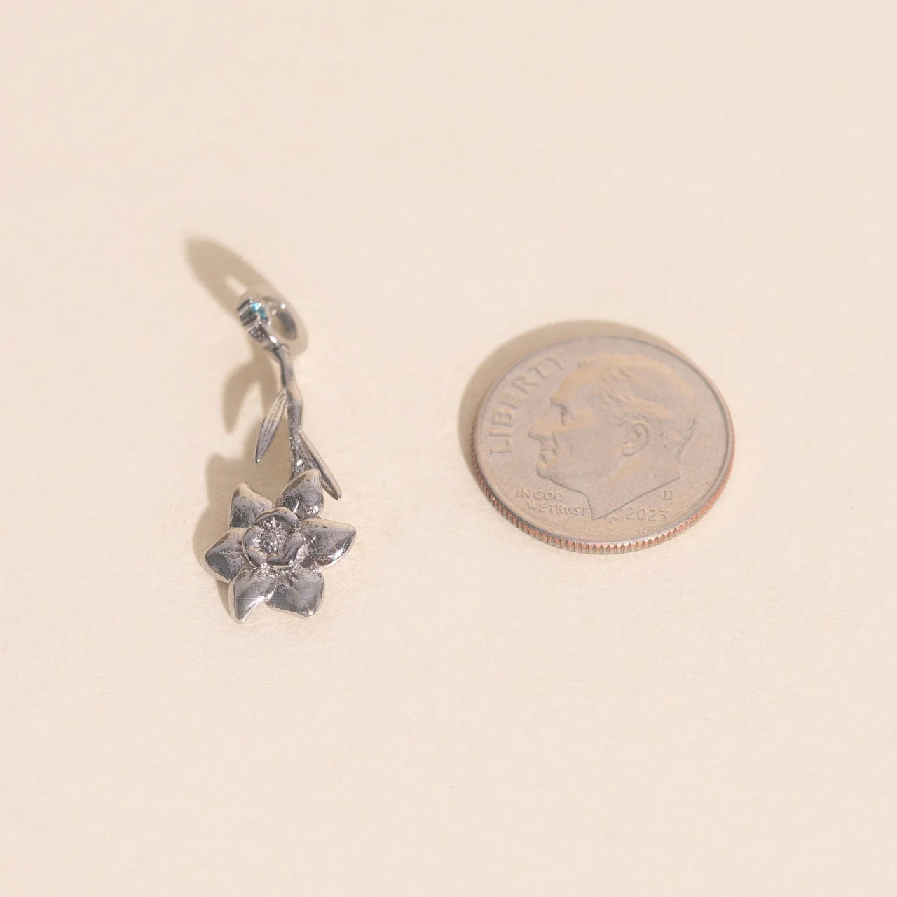 March Daffodil Birth Flower Necklace Charm - Image 6