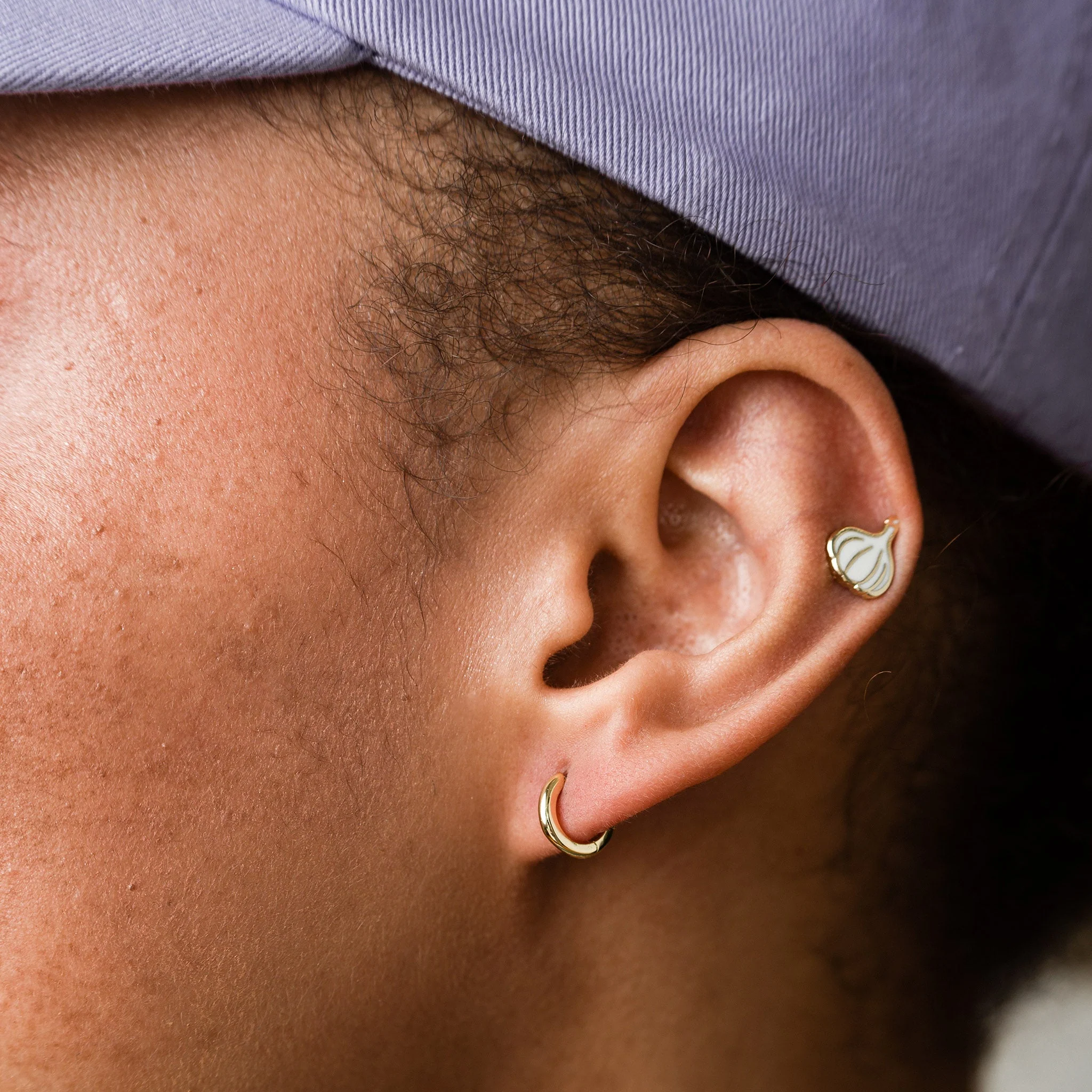 Margot Huggie Hoop Earrings Sterling Silver - Image 5