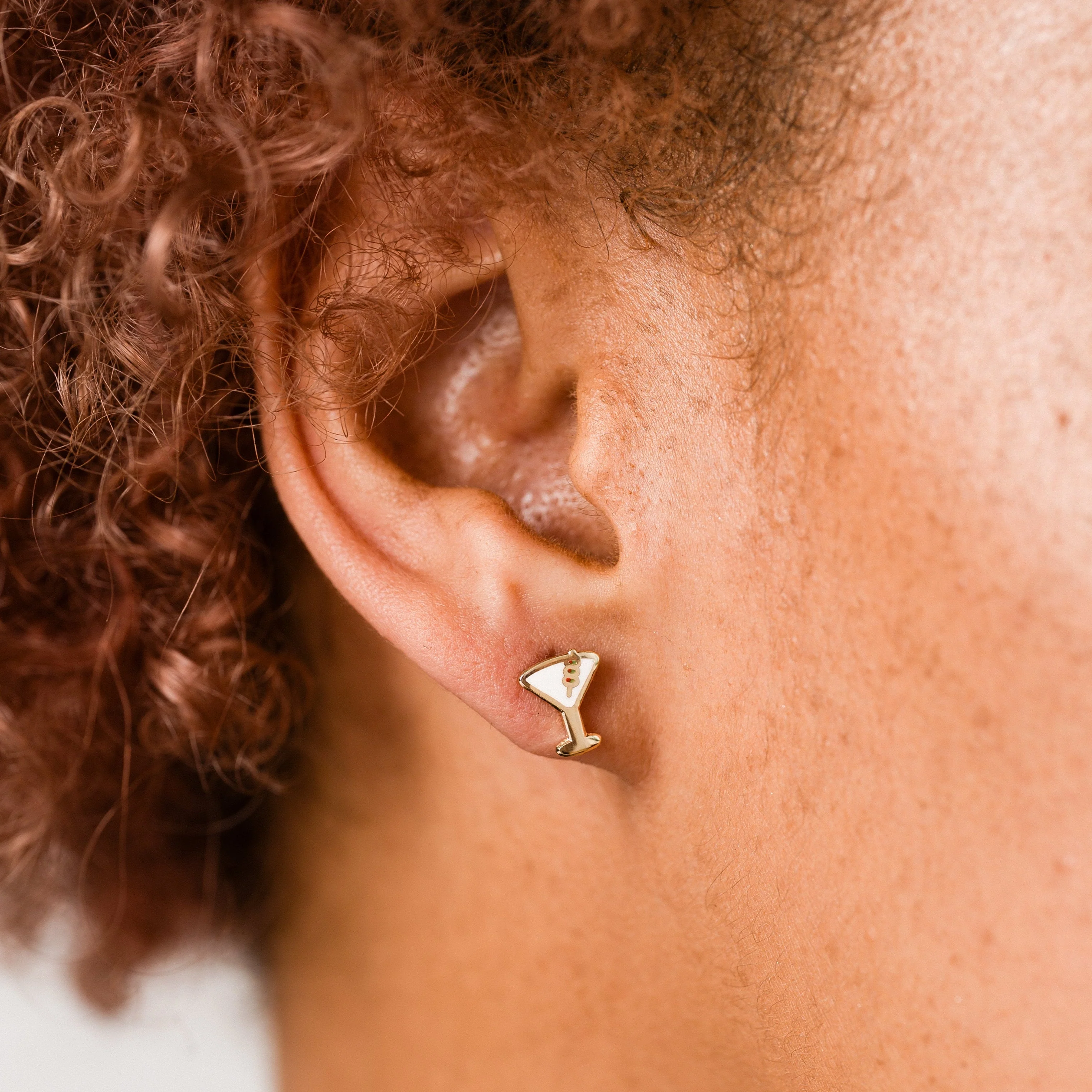 Martini Stud Earrings - Image 2