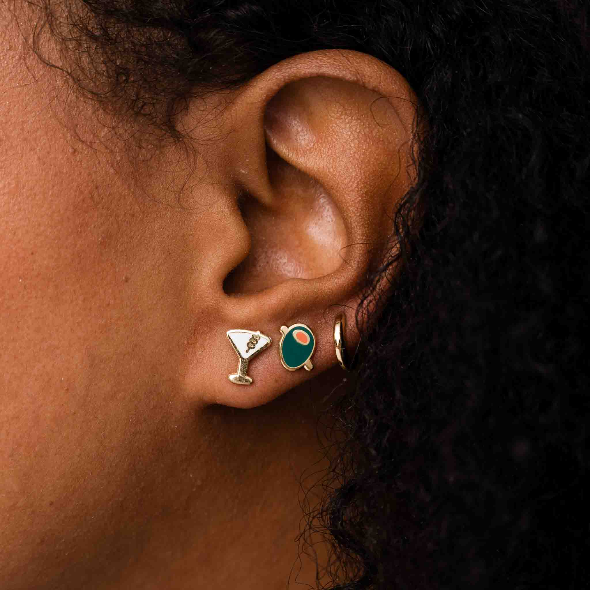 Martini Stud Earrings - Image 3
