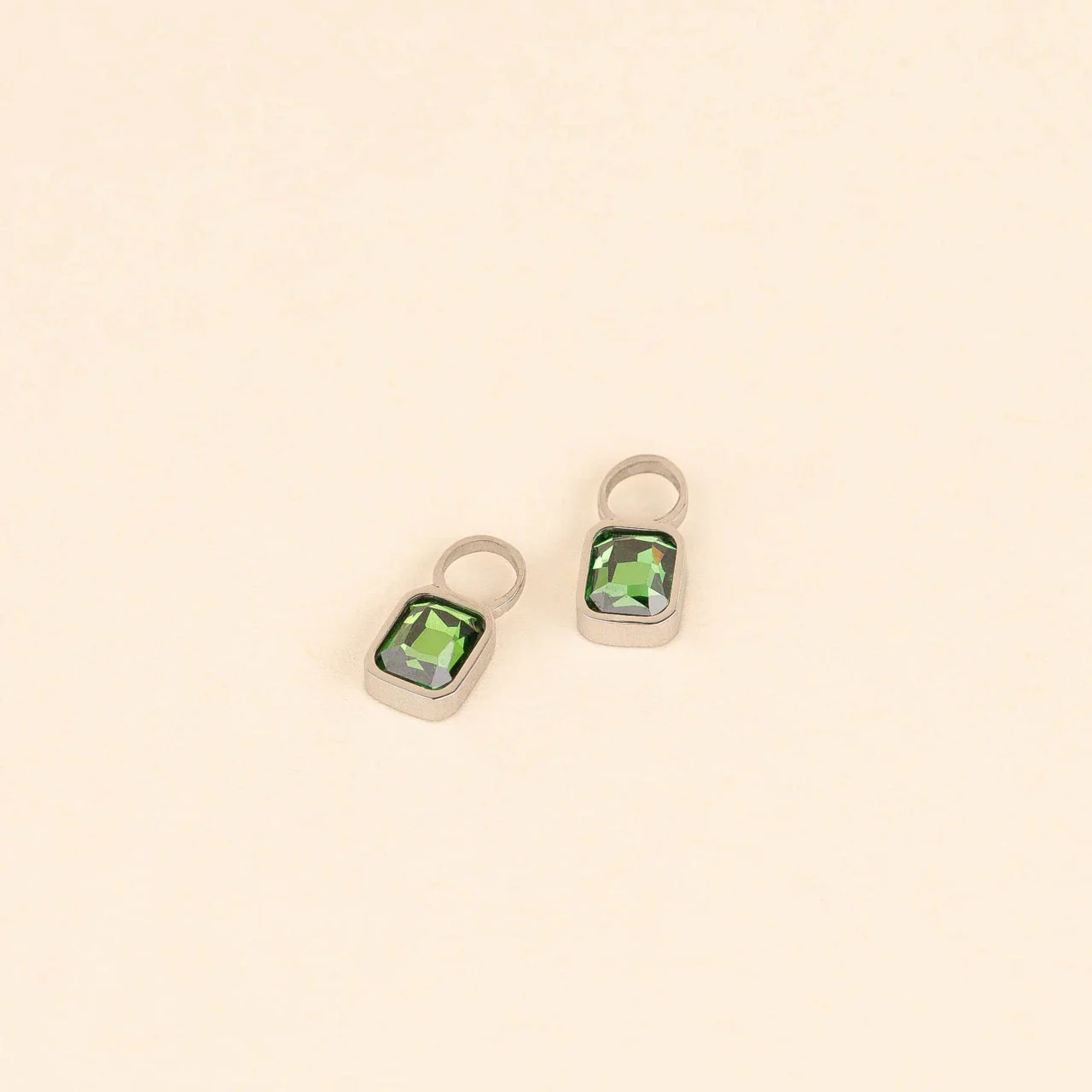 May Birthstone Huggie Hoop Charms - Image 4