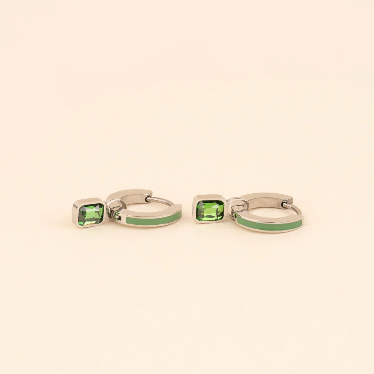 May Birthstone Huggie Hoop Charms - Image 5