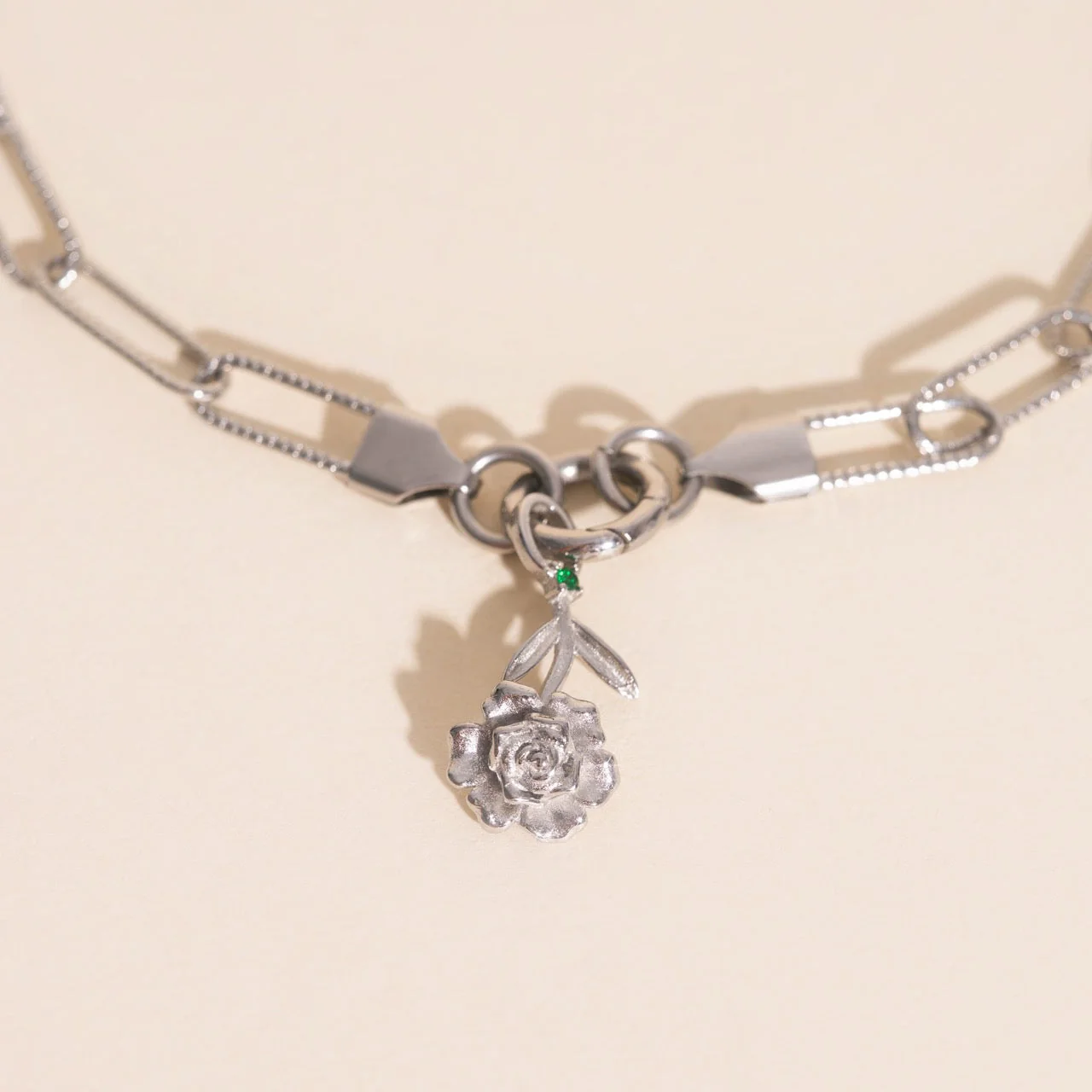 May Peony Birth Flower Necklace Charm - Image 2