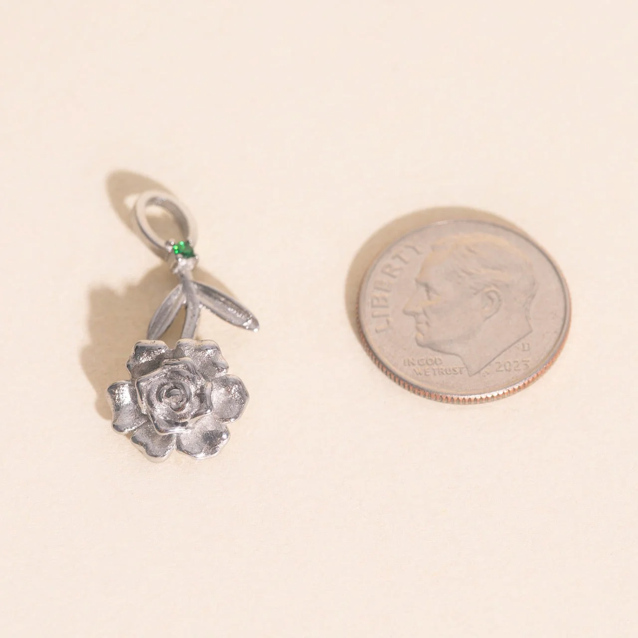 May Peony Birth Flower Necklace Charm - Image 7